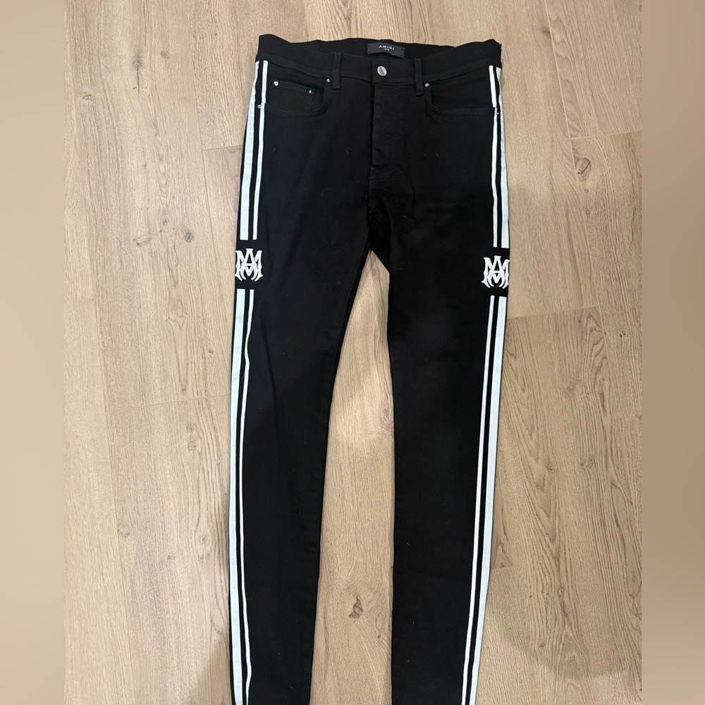 AMIRI Black Jeans with White Accents